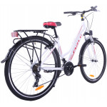 Trekingový bicykel Dámsky 28 Fuzlu Escape Bielo-červený